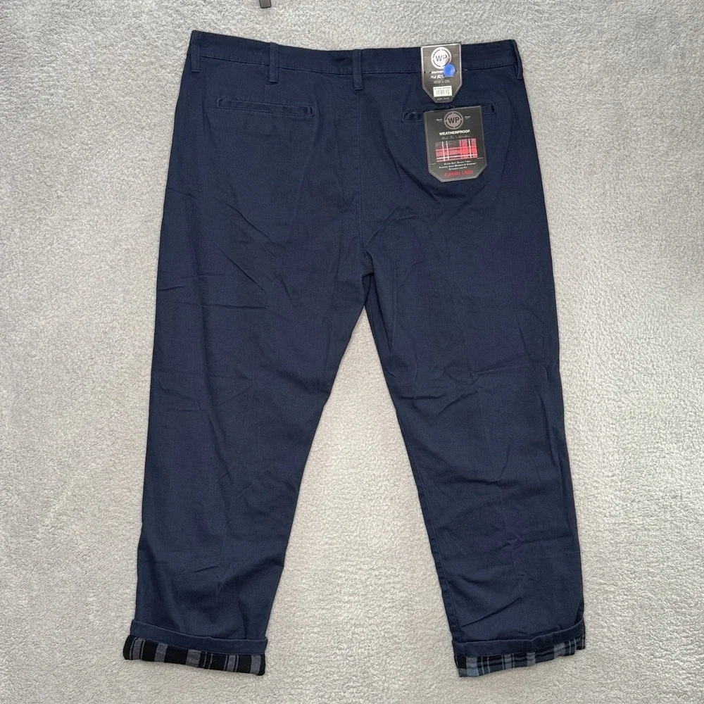 Weatherproof Flannel Lined Chino Khaki Pants Mens 40x30 Extra Soft Stretch Twill